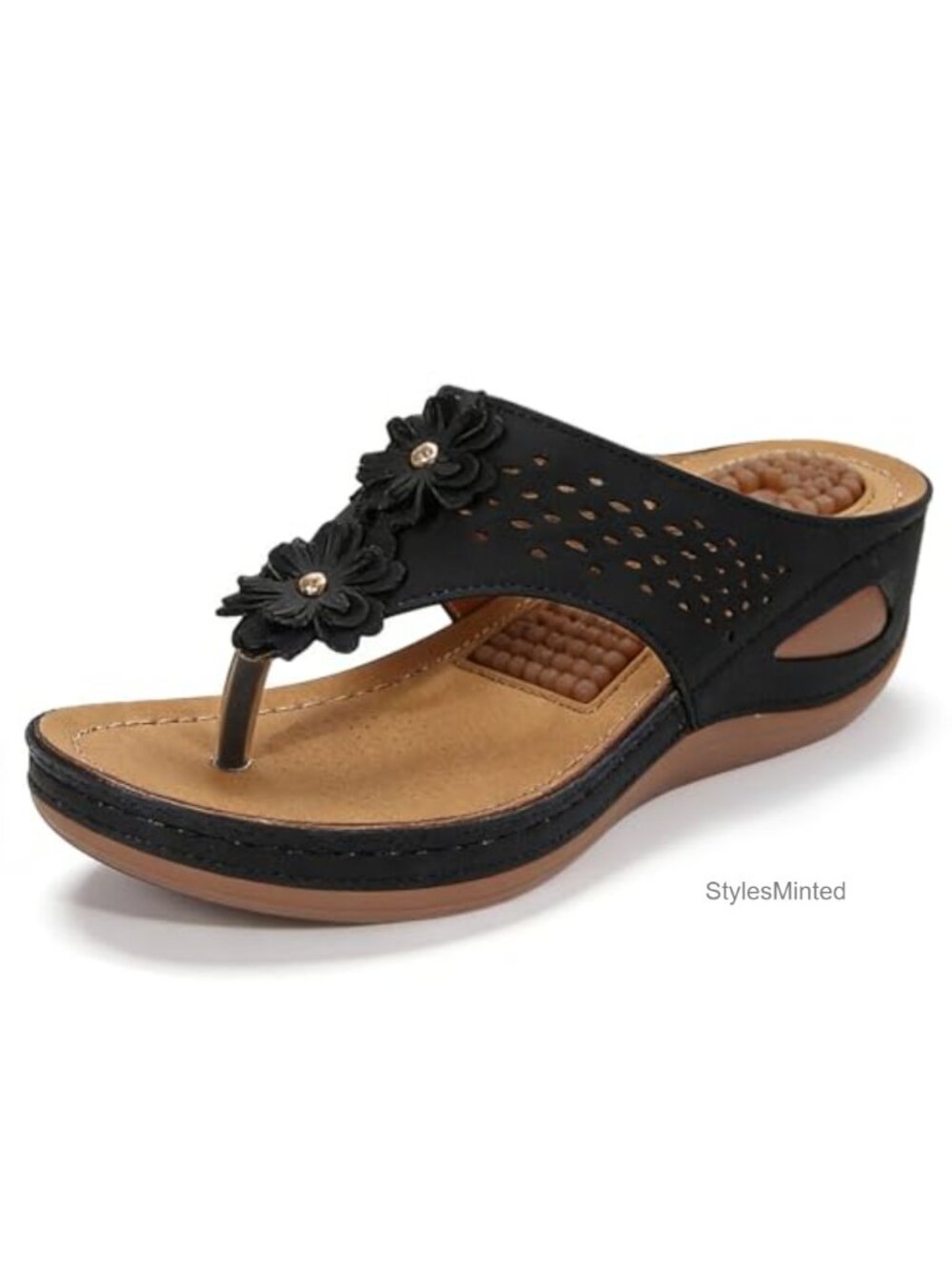Women Orthopedic Wedge Sandals Arch Support Slip On Thong Slides Casual Summer